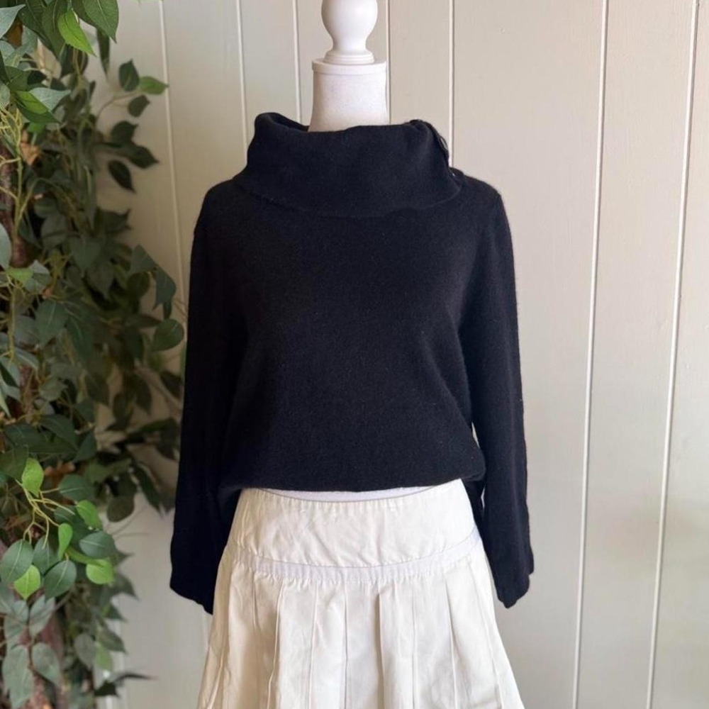 Jones New York Black Turtleneck Cashmere Sweater 3/4 Sleeve Women's Size 1X